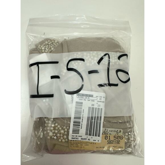 Bloomingdales Womens Cardigan Size Medium Champagne Cashmere Embellished NWT - Picture 12 of 12